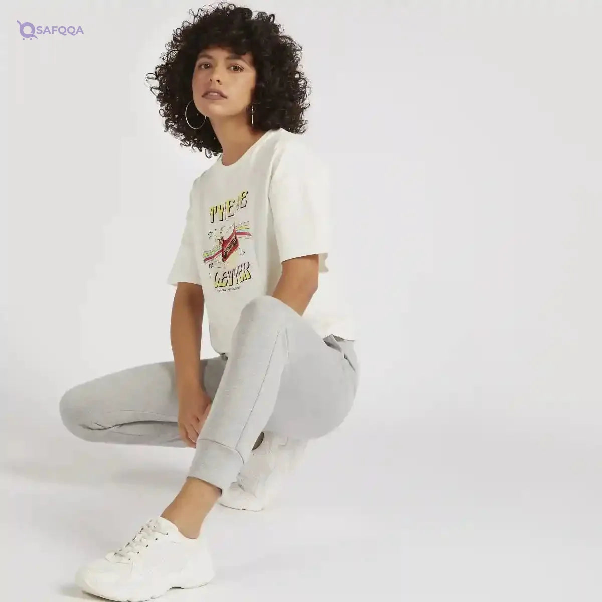 Splash T-Shirts For Women, White- - Safqqa Egypt