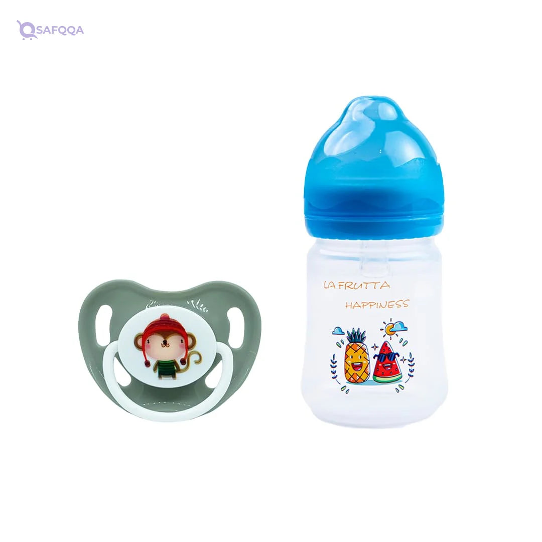 La frutta wide neck gift (wide neck bottle 150ml & orthodontic pacifier 0-6M) - Safqqa
