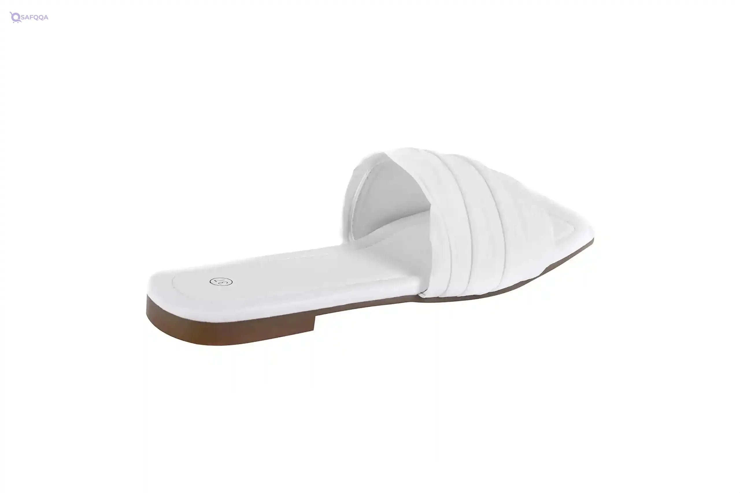 Pixi Faux Suede Square-Toe Gathered Strap Slide Slippers for Women - Safqqa Egypt