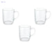 Portal Glass Tea Cups Set – 3 Clear Pieces - Safqqa