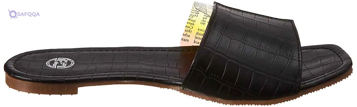 Club Aldo Letter Print Square Toe Slides for Women - Safqqa Egypt