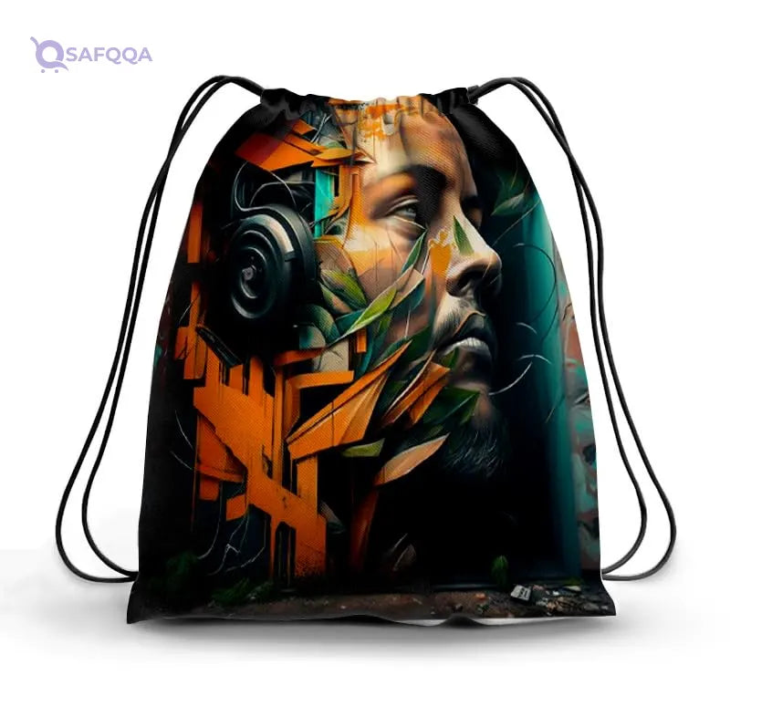 TAT DRAWSTRING BAG - 687, MultiColor, Large - Safqqa