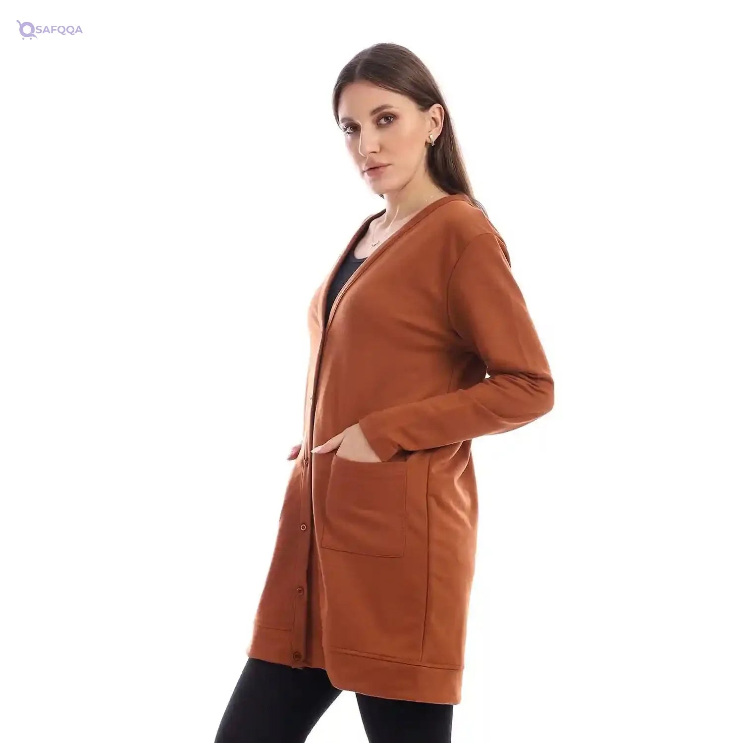 JAMILA  Long Sleeves Soft Cardigan With Buttons,Lightweight, breathable, and gentle on the skin. - Safqqa