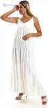 JAMILA Women Spaghetti Sleeves Tiered Dress - Safqqa Egypt