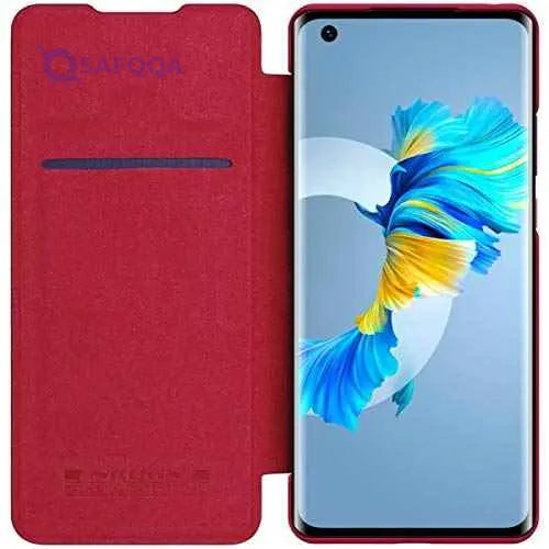 Nillkin Qin Leather Series Cover Case Designed For Huawei Mate 40/Mate 40 E - Red - Safqqa
