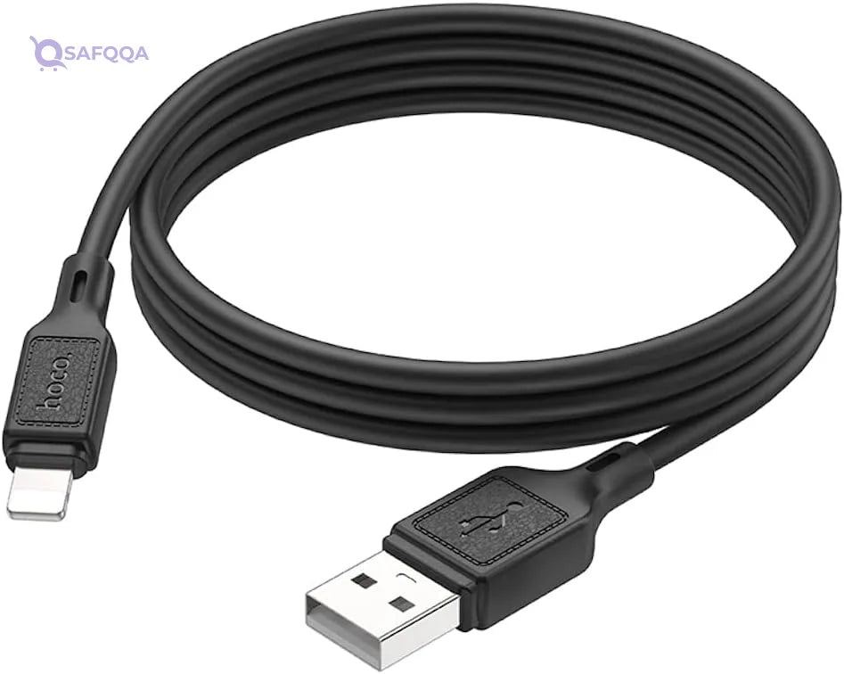 Hoco Silicone Charging And Data Transfer Cable Compatible With iPhones , 1 meters - Safqqa