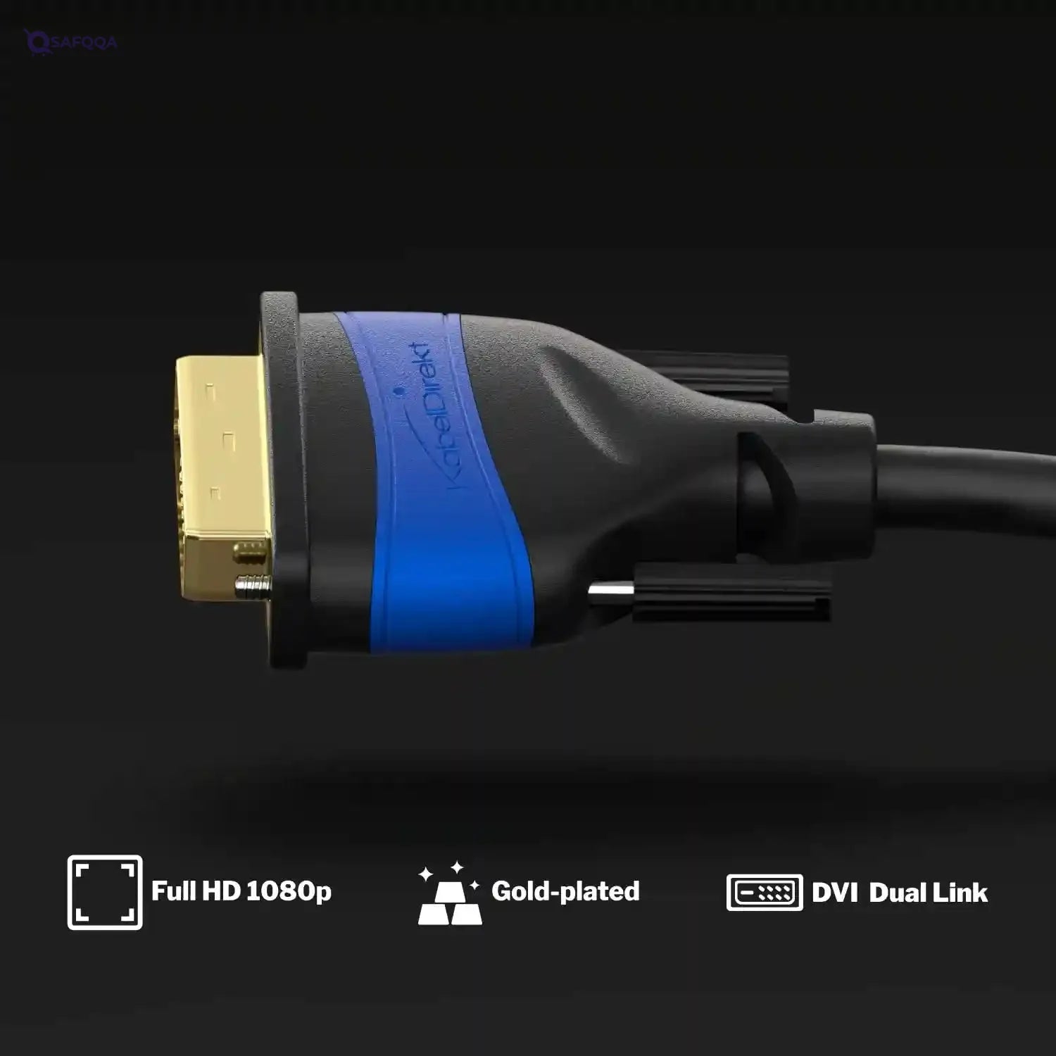KabelDirekt 451 0.5m Dual-Link DVI Cable (DVI-D 24+1, 1080p Full HD 3D) TOP Series black - Safqqa Egypt