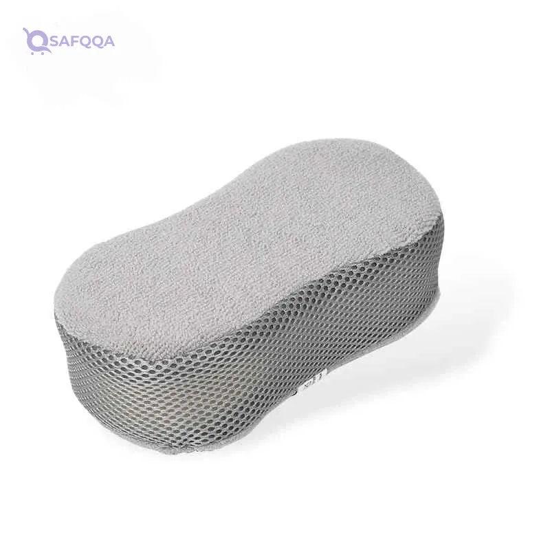 LiAo F130027 Microfiber Dust Sponge, Oversized Double Sided Sponge Wrapped in Microfiber, Grey - Safqqa