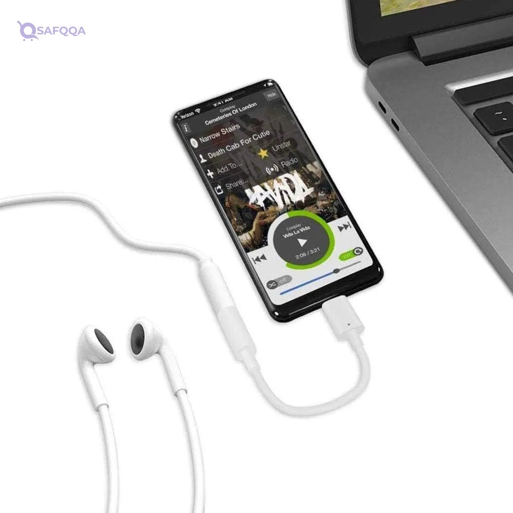 Trands Type C to 3.5mm Audio Aux Jack Adapter,  Male Extension Headphone Audio Stereo Cord Adapter Cable - Safqqa