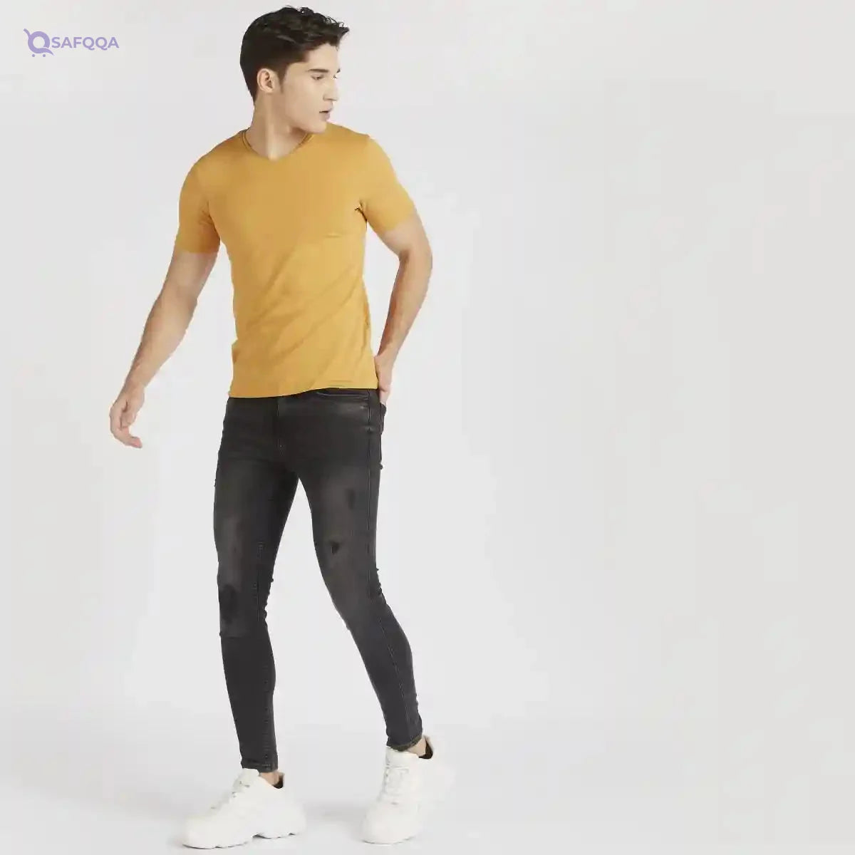 Splash mens 3516737 VNECK SOLID T-Shirt (pack of 1) - Safqqa Egypt