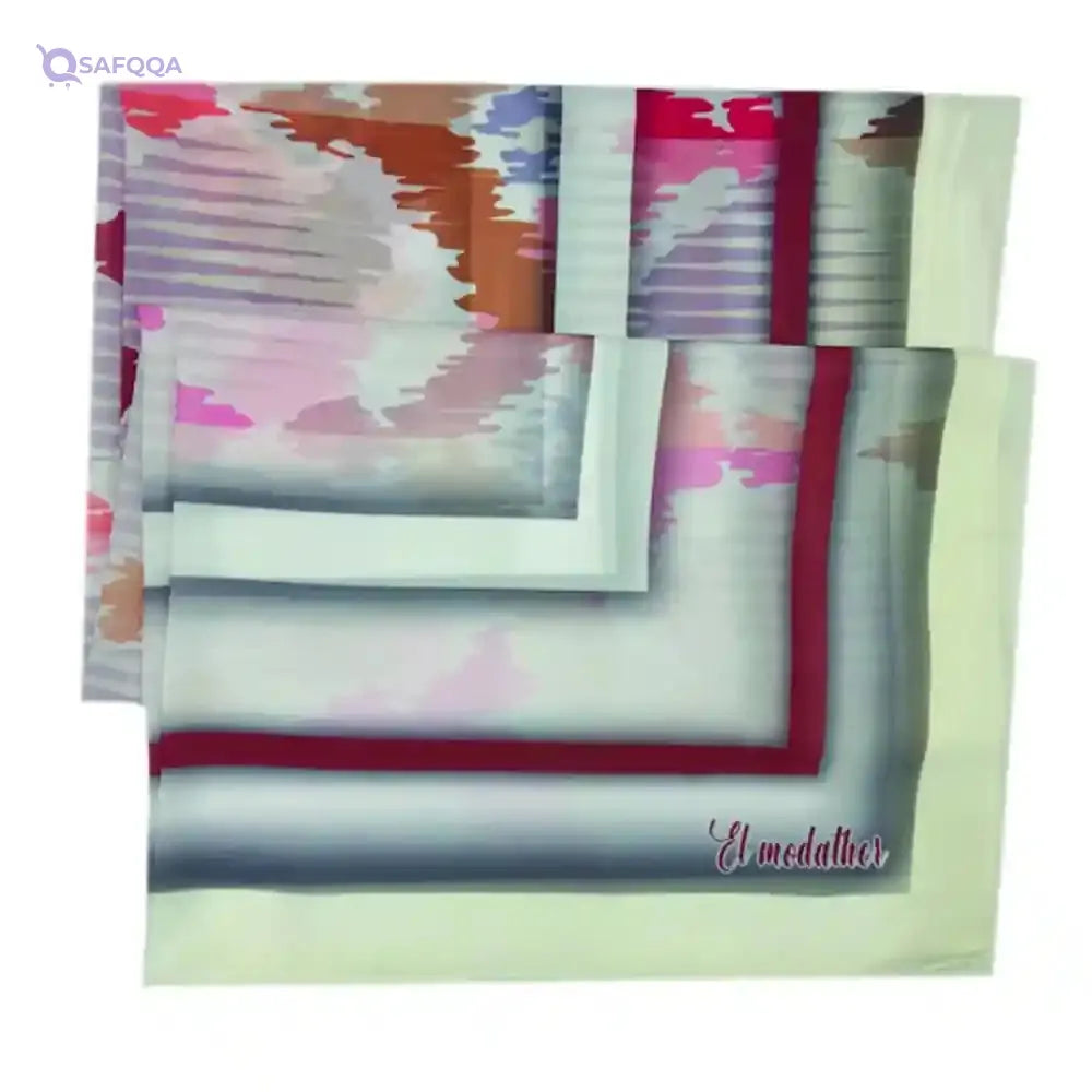 EL Modather Chiffon Crepe Scarf for women 195 * 70cm-Multicolor - Safqqa Egypt