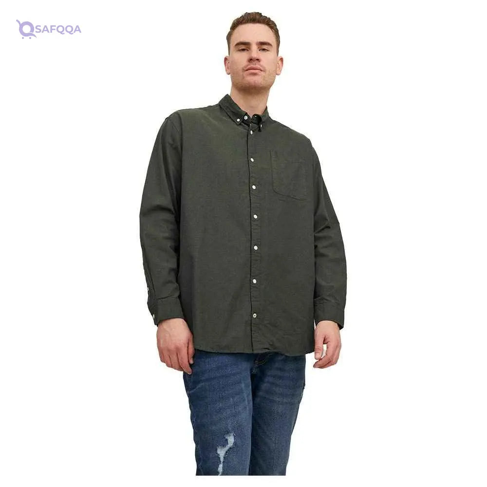 Jack & Jones mens Oxford Long-Sleeve Plus Size Shirt (pack of 1) - Safqqa