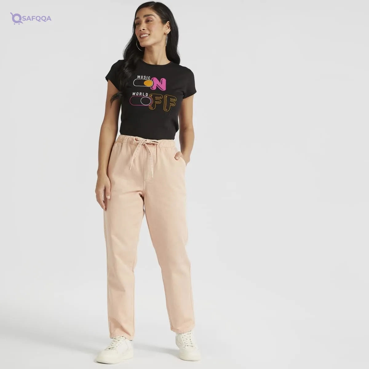 Splash Printed T-Shirt For Women,Classic round-neck for timeless style. - Safqqa