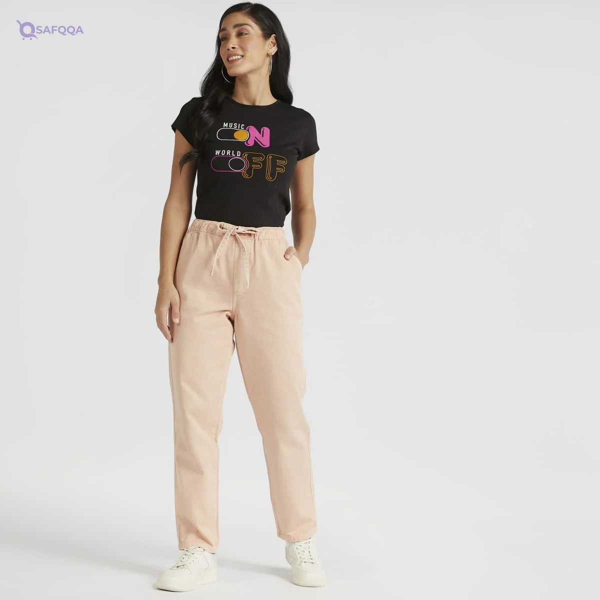 Splash Printed T-Shirt For Women,Classic round-neck for timeless style. - Safqqa