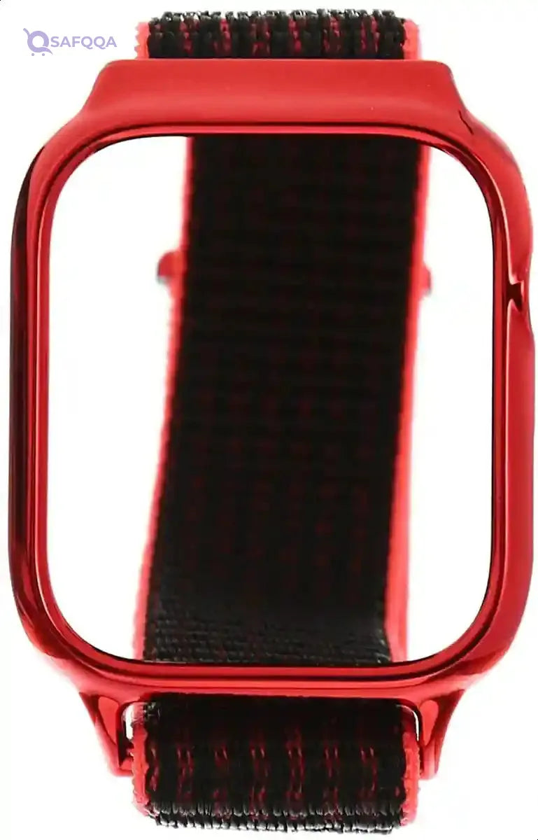 Great Case Nylon Band For Apple Smart Watches 44 mm - Black Red - Safqqa Egypt
