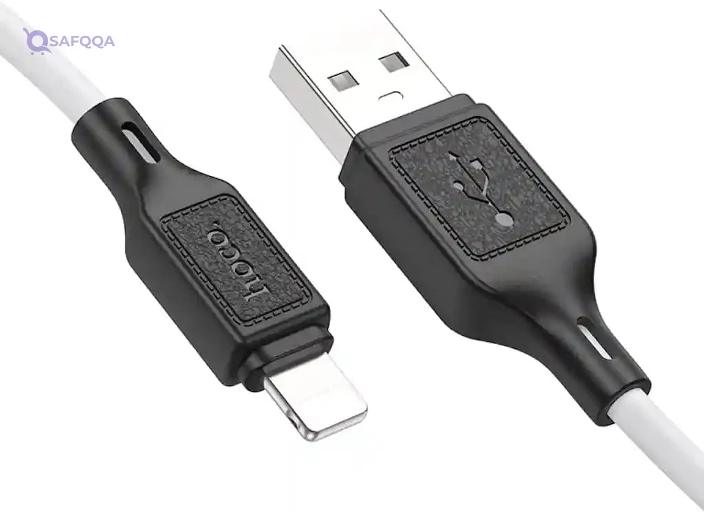 Hoco X90 Cool Silicone Charging & Data Cable – 2.4A – 1M – USB-A to Lightning - Safqqa