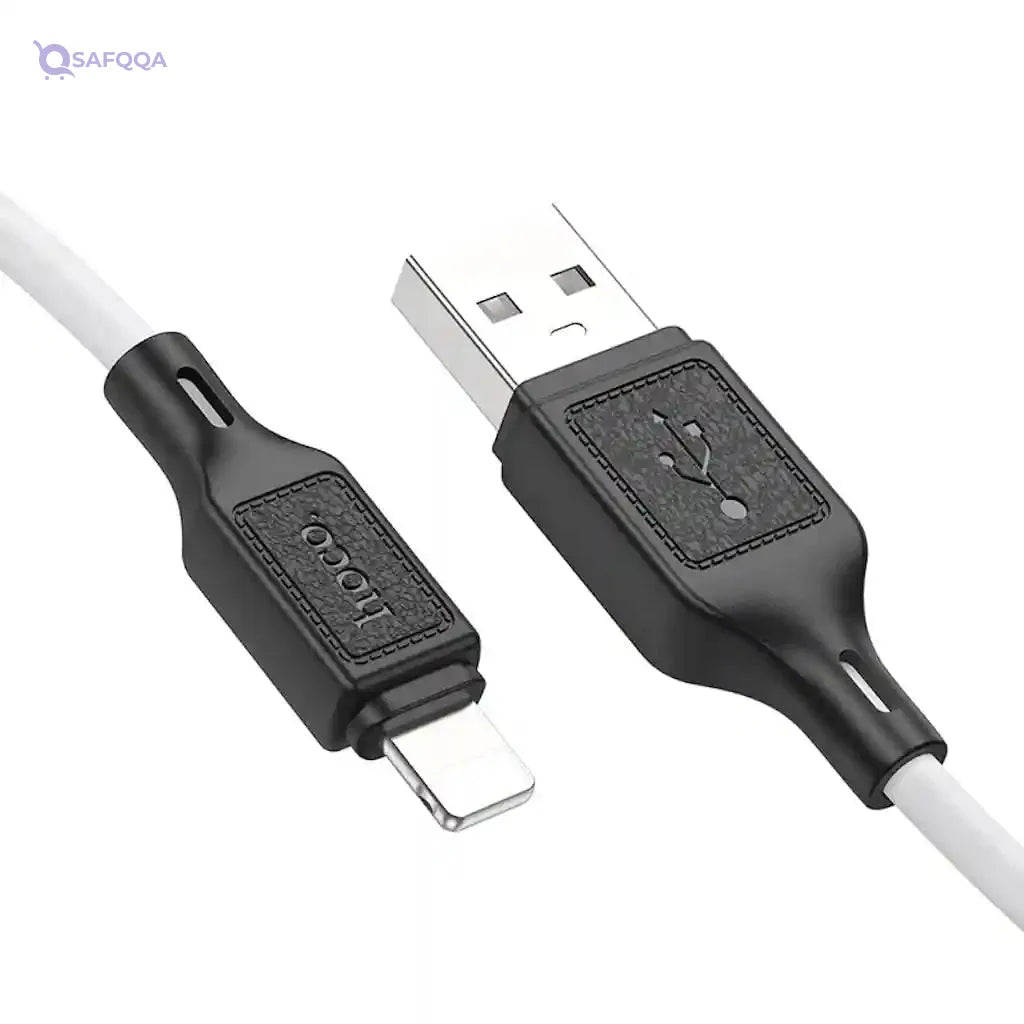 Hoco X90 Cool Silicone Charging & Data Cable – 2.4A – 1M – USB-A to Lightning - Safqqa