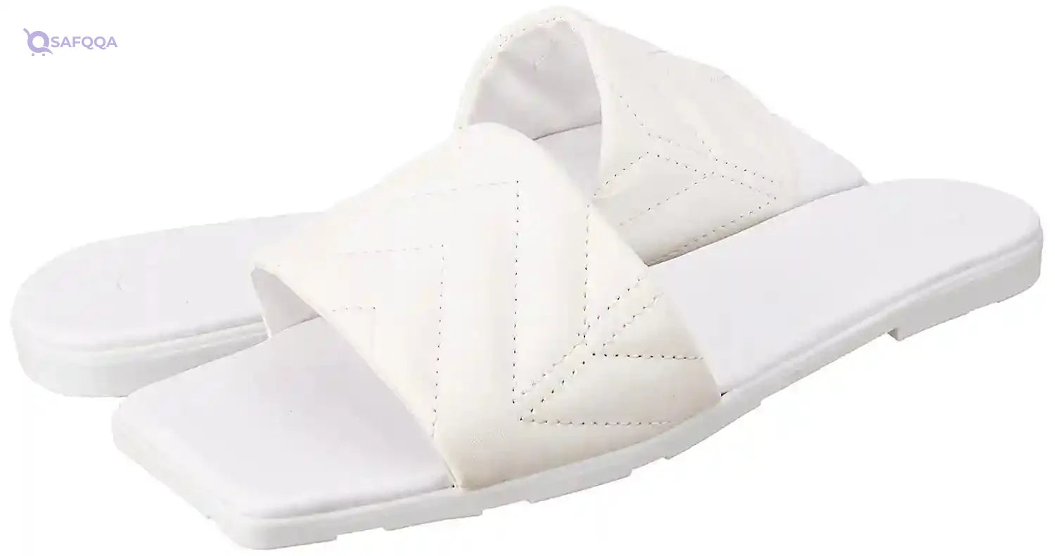 Club Aldo Quilted Square Toe Flat Slides for Women - Safqqa Egypt