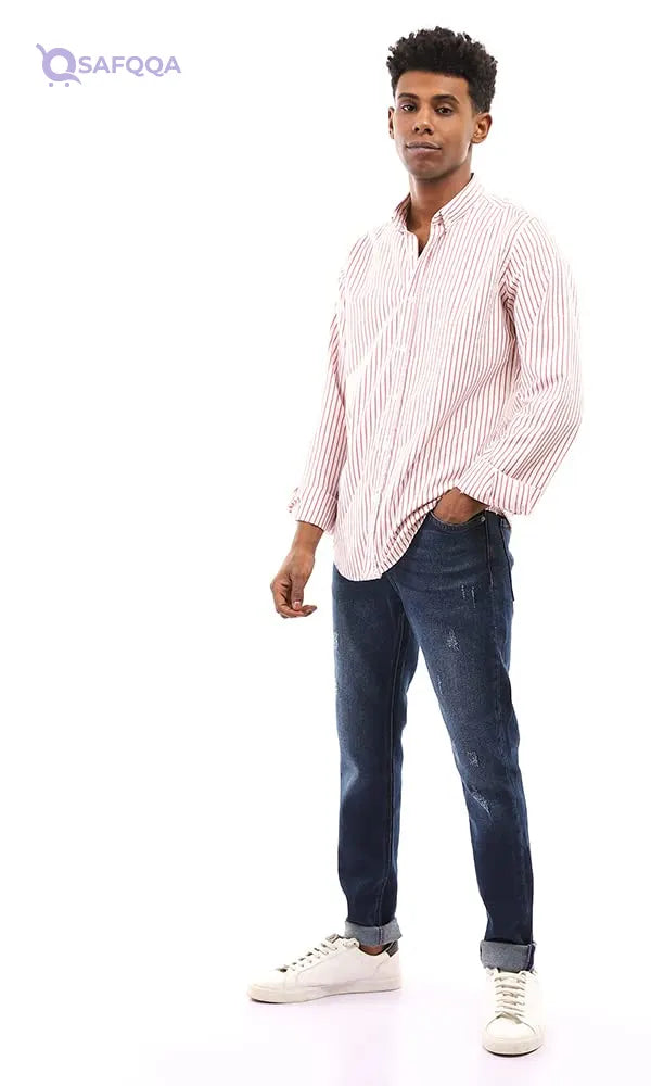 Ravin mens Ravin 96784 Long Sleeves Casual Striped Shirt For Mens - Safqqa