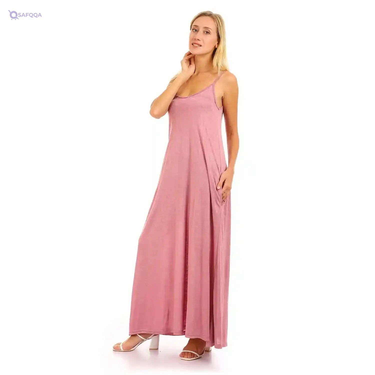 Kady Women Self Pattern Spaghetti Sleeves Sleepshirt-Nightdresses & Nightshirts - Safqqa Egypt