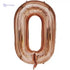 Foil Large Number Zero Shaped Balloon Can Fills With Air Or Helium High Quality Materials Specially Made For Birthday Party Decoration 82x72 Cm - Rose Gold - Safqqa
