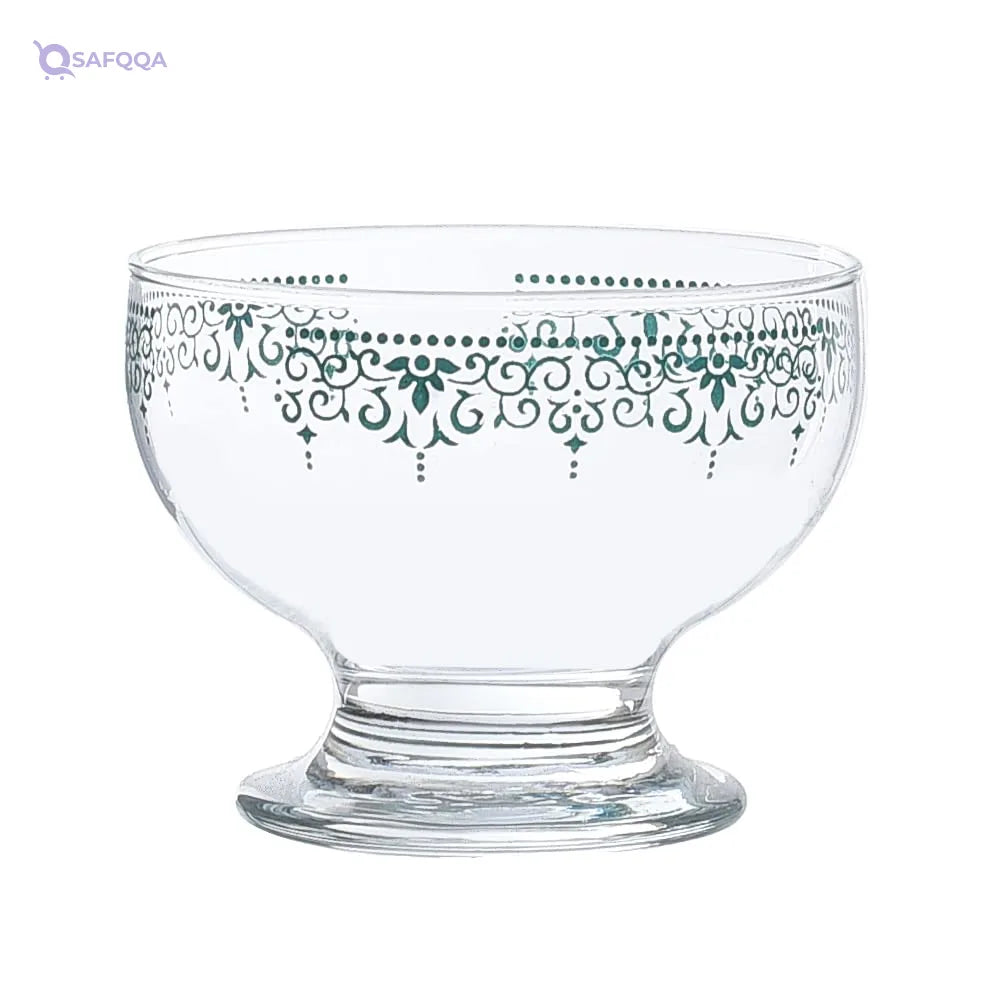Dimlaj Glass Ice Cream Bowl Set , 3 pieces - Safqqa