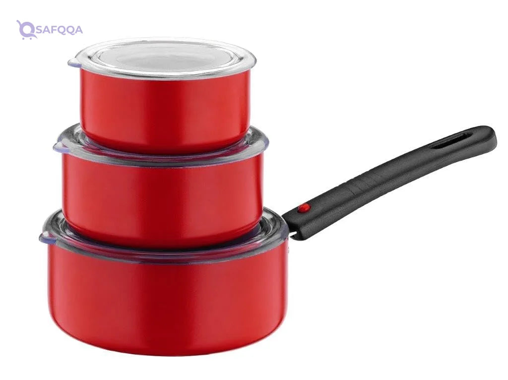 Papilla - REDIO - Food Container/Pots/Casseroles with removable hands - Red - Gas Stove - Made in Turkey - Safqqa