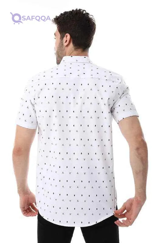 White Rabbit Men Self Pattern Buttons Down Closure Shirt - Safqqa Egypt