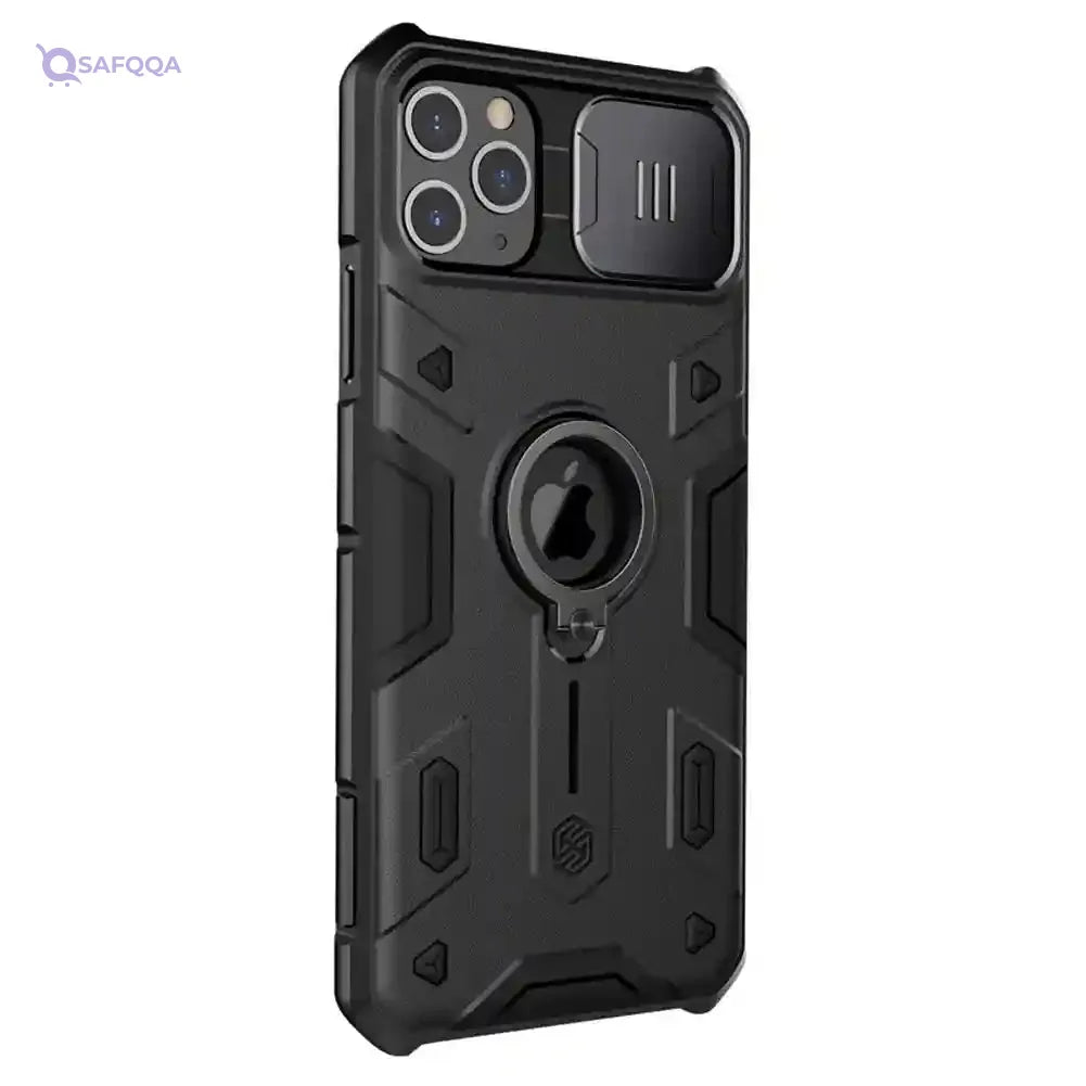 Nillkin iPhone 11 Pro Case Slide Camera Protection Case for iPhone 11 Pro Cover Ring Stand Holder (Black) - Safqqa
