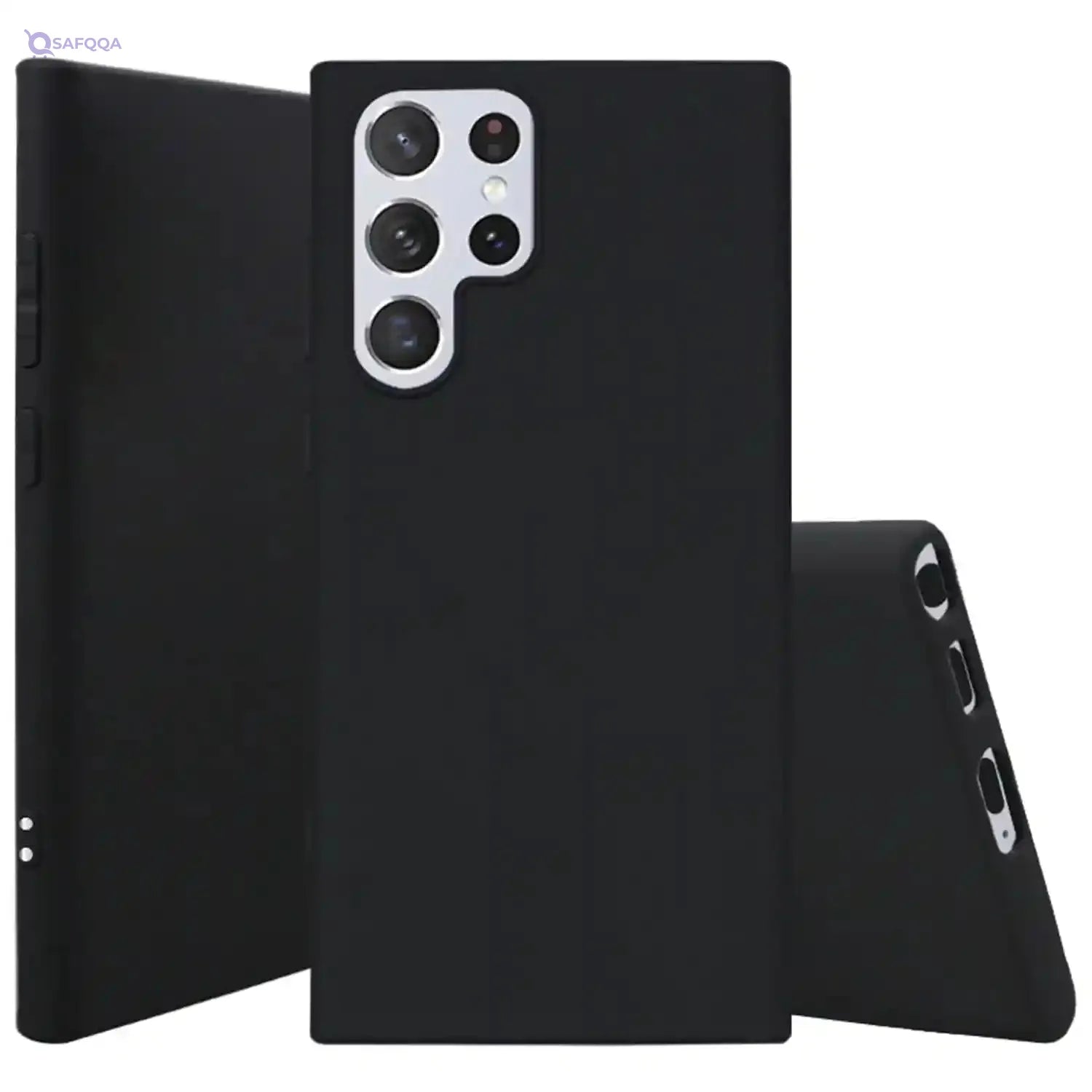 Compatible with Samsung Galaxy S22 ULTRA Case, Flexible Silicone Protective Phone Case (Black) - Safqqa