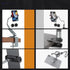 long arm tablet stand three shaft design multi angle adjustable desktop aluminum holder, compatible to 4-13inch devices - grey - Safqqa