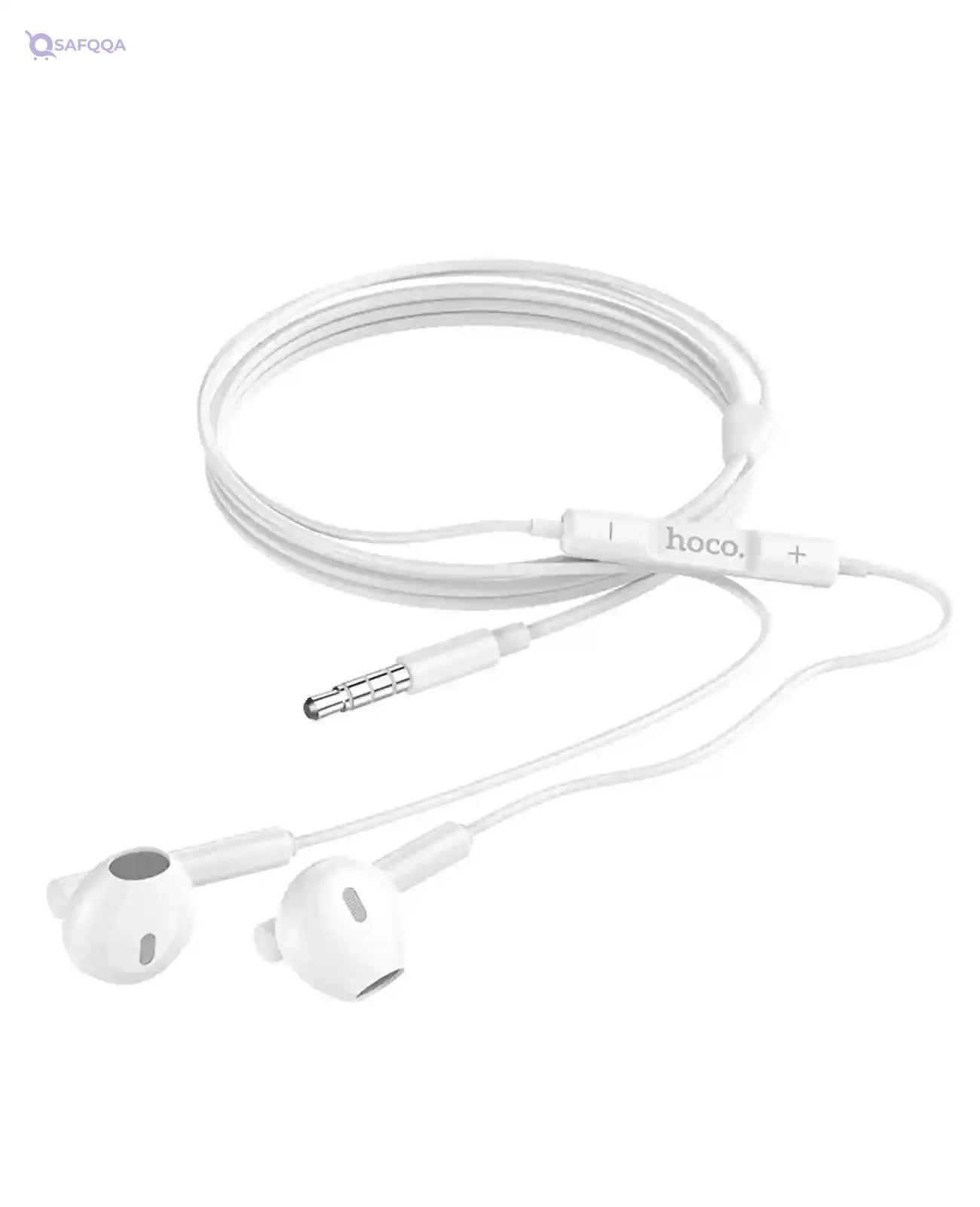 HOCO M64 - Melodious Wire Control Earphones With Mic - White, Wired - Safqqa