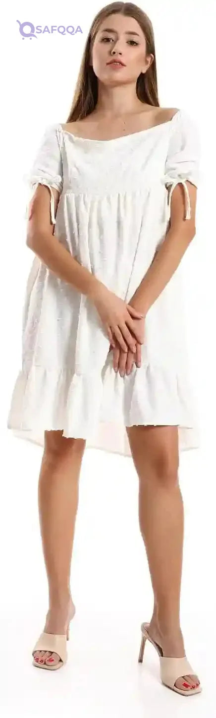 JAMILA Women's Self-Stitched Square Collar Tiered Tunic - Safqqa Egypt