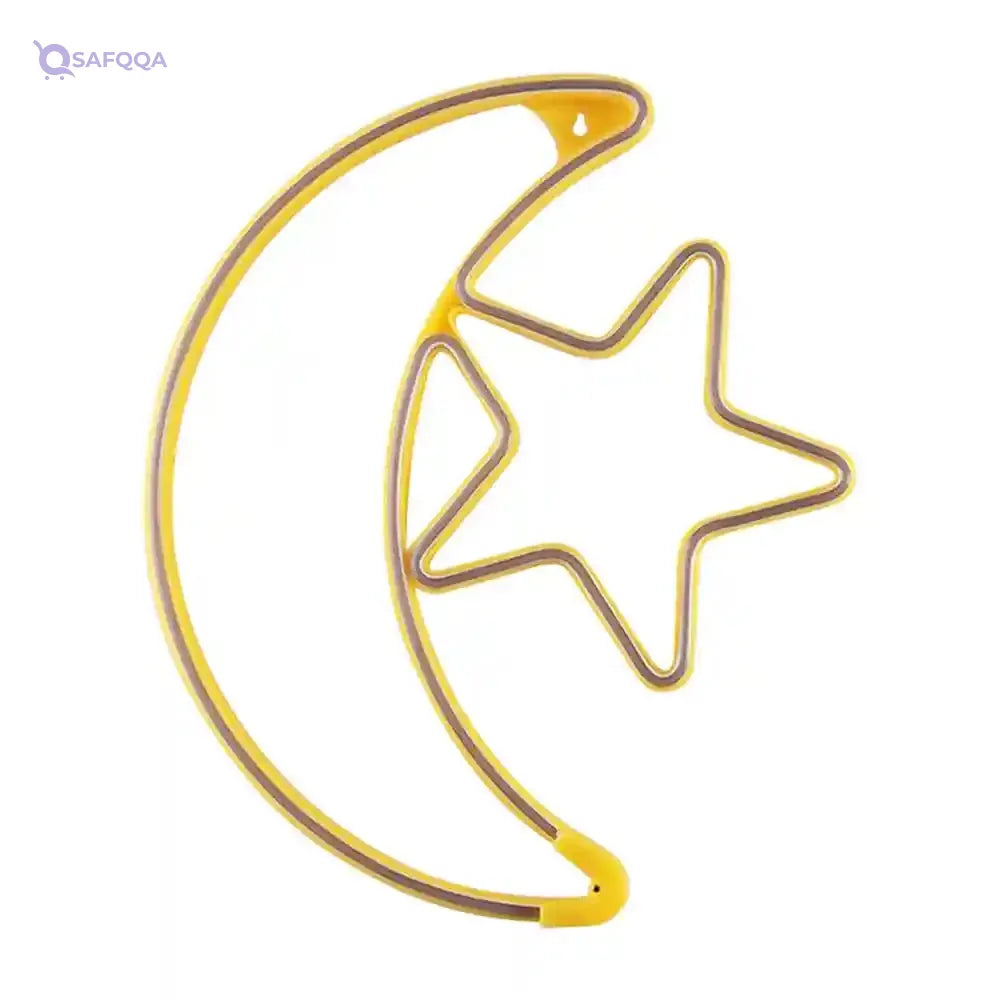 HILALFUL Moon Star Medium | Suitable for Living Room, Bedroom and Outdoor | Perfect Festive Gift for Home Decoration in Ramadan, Eid, Birthdays, Weddings, Housewarming | 1.5 m Cable - Safqqa Egypt