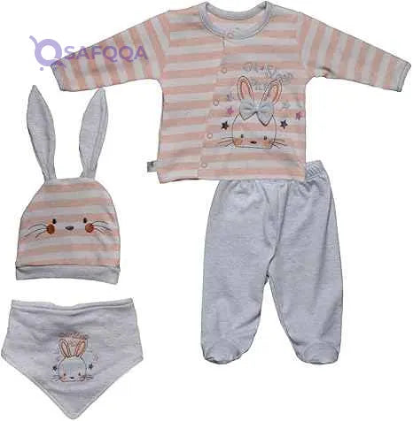 Baby Shoora baby-girls Pijama Set Embroidered for girls Baby Set (pack of 4) - Safqqa Egypt