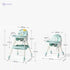 Generic Highchairs 6 Position Foldable Baby High Chair Feeding Chair Newborn Feeding Chair Removable Adjustable Double Meal Tray Reclining Baby Chair with Universal Wheels 8131 Colors (multicolor) - Safqqa