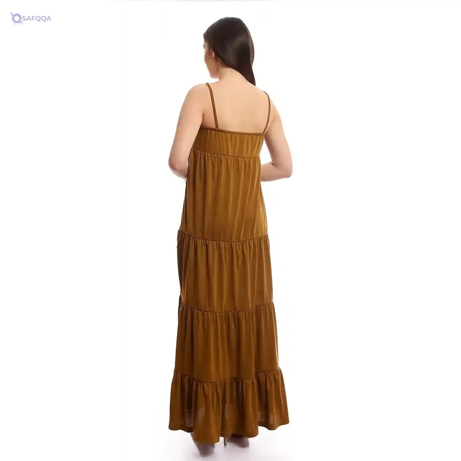 Off Cliff kady Solid V Neck Tiered Flowy Dress women - Safqqa Egypt