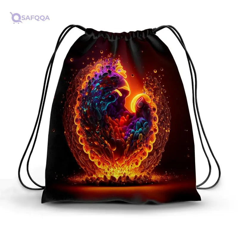 TAT DRAWSTRING BAG - 526, MultiColor, Large - Safqqa