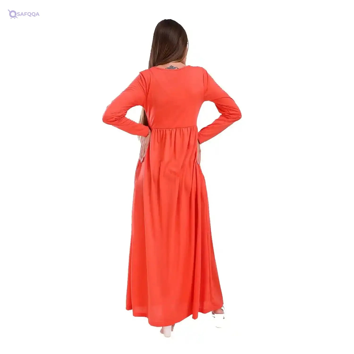 JAMILA Long Full Sleeves With Round Neck DRESS For Women,Durable quality suitable for regular wear. - Safqqa