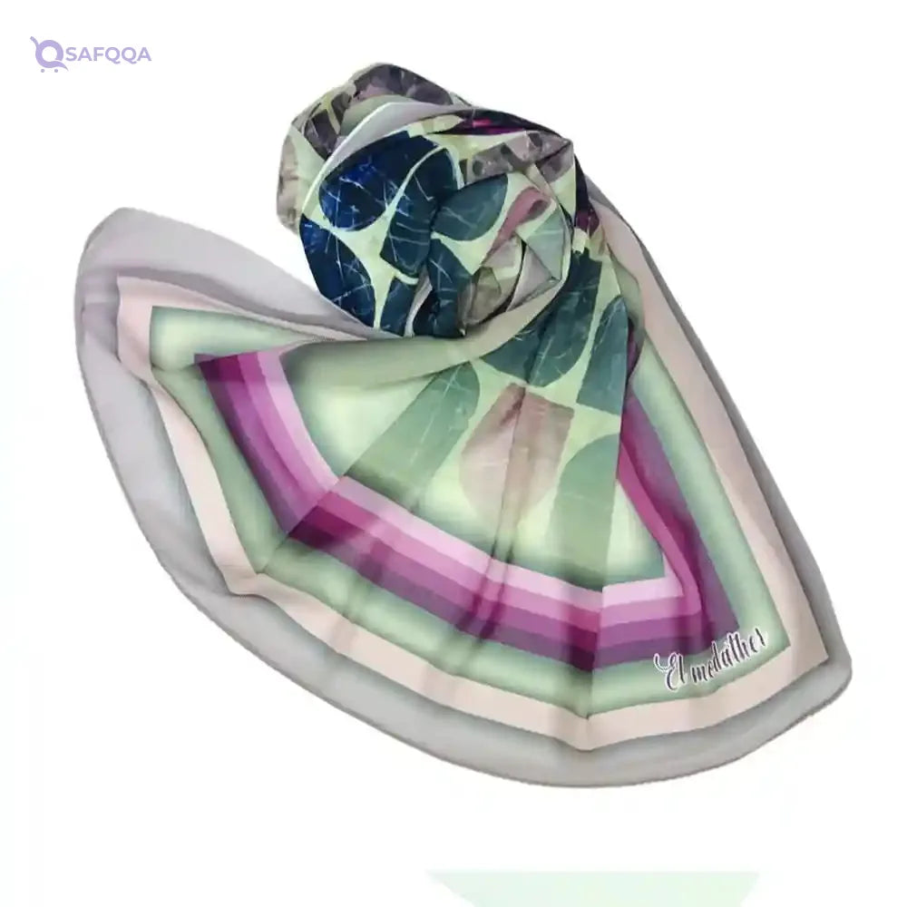 EL Modather Chiffon Crepe Scarf for women 195 * 70cm-Multicolor - Safqqa Egypt
