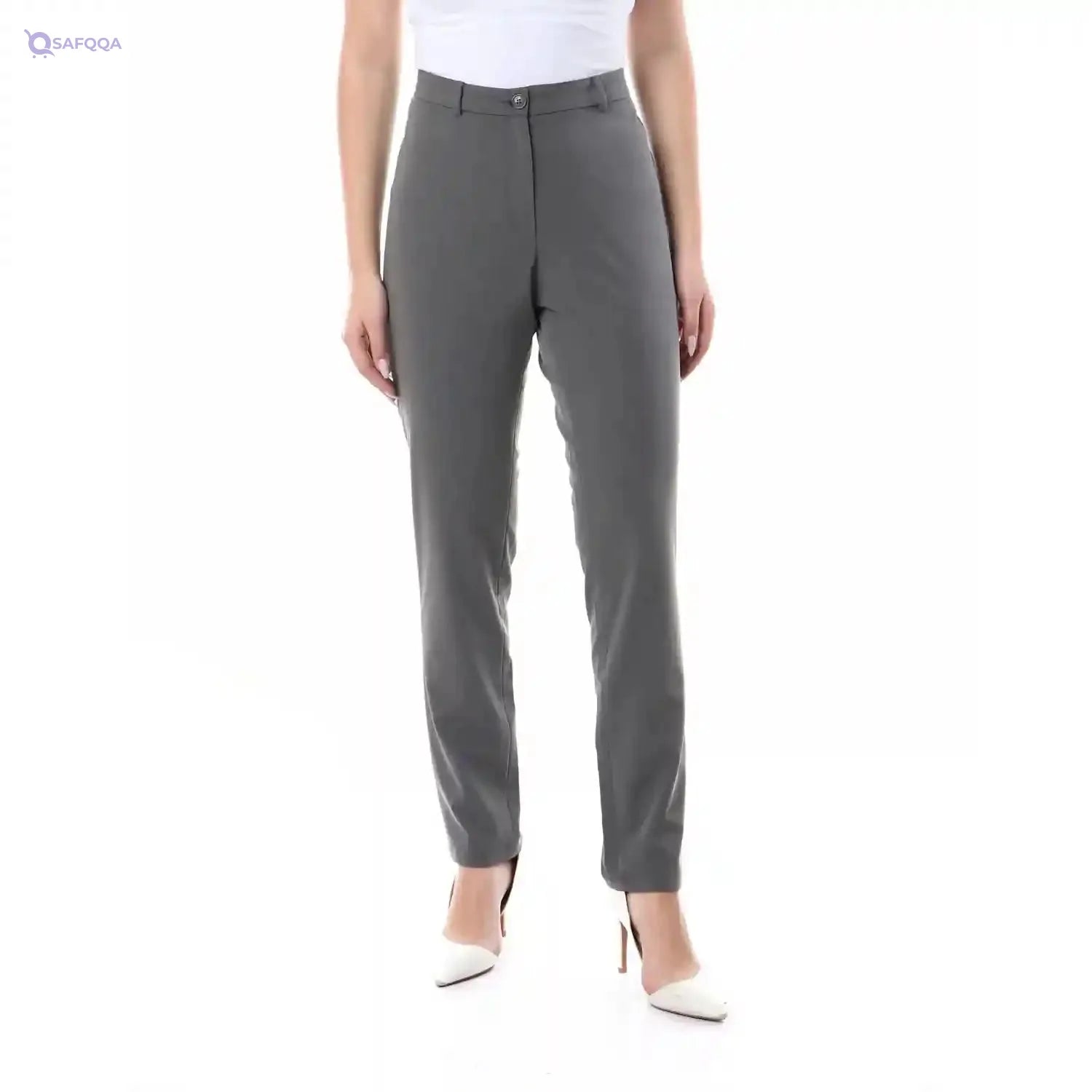 esla_Side Pockets Classic Pants_Gray - Safqqa Egypt