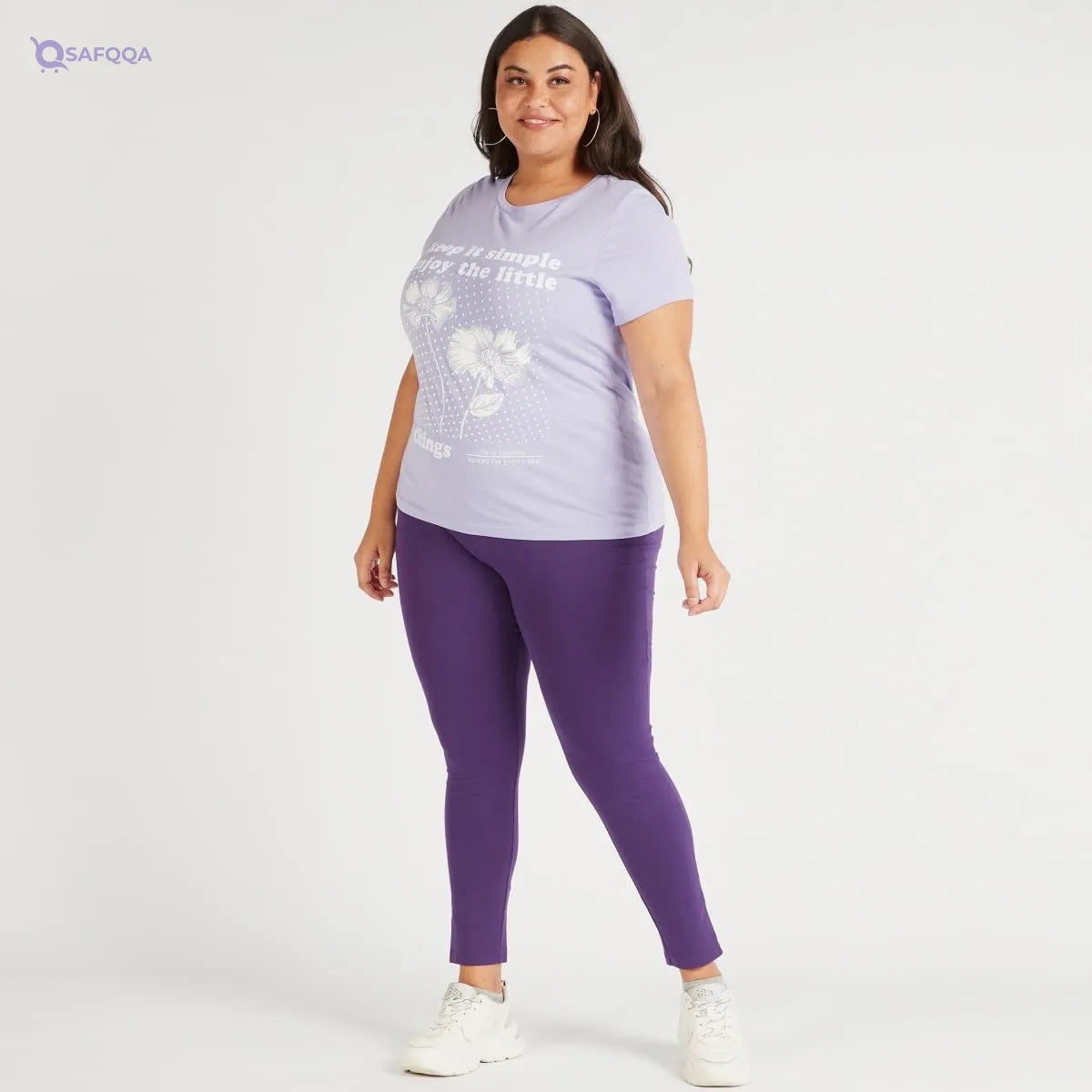 Splash Basic Printed T-Shirt For Women,Ideal for casual outings, layering, or relaxed occasions. - Safqqa