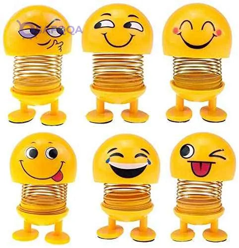 Samdone spring Emoji Shaking Head Dolls Dancing Nodding Toys Theme Party Favors Car Dashboard Table Decoration (1pc Style Random) - Safqqa Egypt