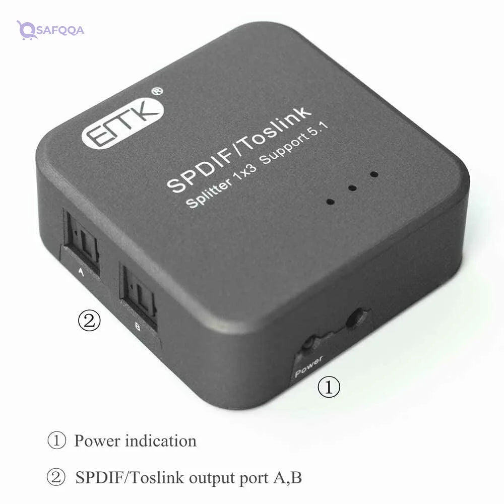 EMK Kx2317 1 Input to 3 Outputs Audio Splitter - Black - Safqqa Egypt