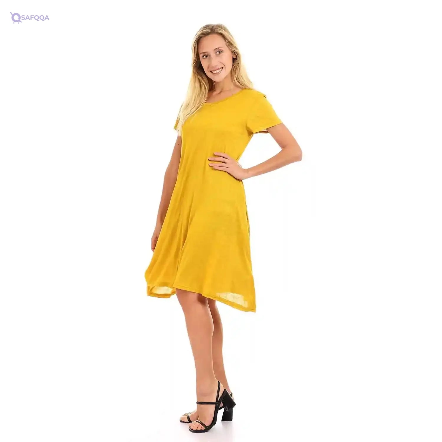 JAMILA Women Self Patterned Loose Short Dress DRESS - Safqqa Egypt