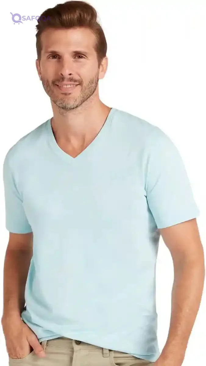 Splash Mens Vneck Solid T-Shirt - Safqqa Egypt