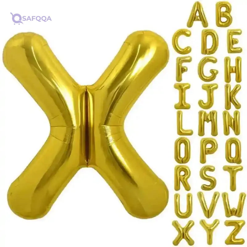 Giant Gold Letter X Balloon – Perfect for Birthdays & Special Events - Safqqa
