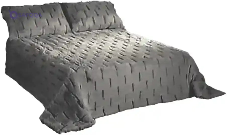 Mora Vinson Heavy Fur Blanket  with 2 Pillow Cases 50x75 cm, 100% Microfiber Polyester, 5.8KG - Safqqa