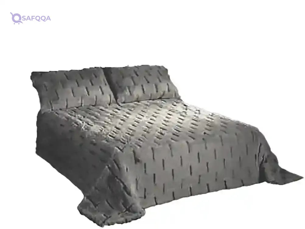 Mora Vinson Heavy Fur Blanket  with 2 Pillow Cases 50x75 cm, 100% Microfiber Polyester, 5.8KG - Safqqa