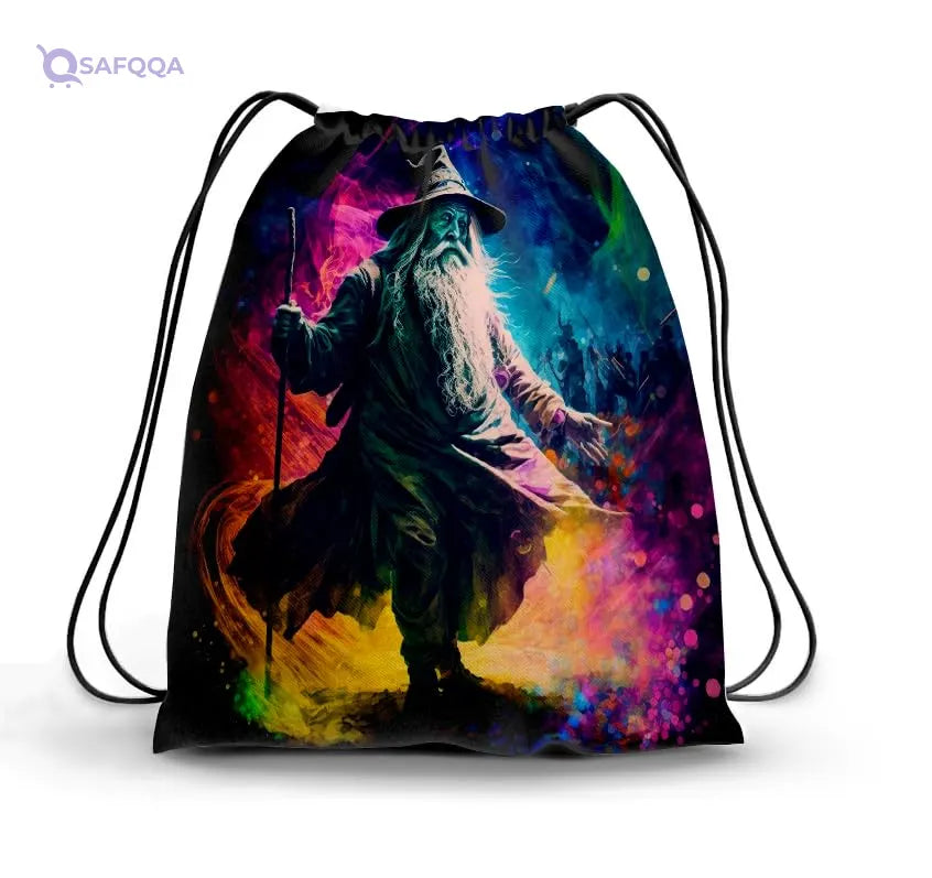 TAT DRAWSTRING BAG - 870, MultiColor, Large - Safqqa